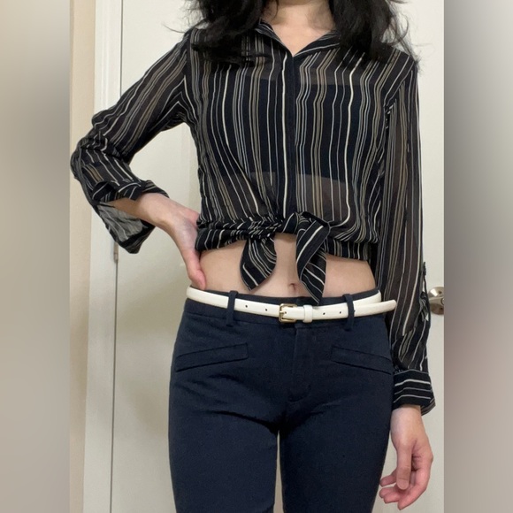 Ann Taylor Petite XXS Striped Blouse - Picture 3 of 4